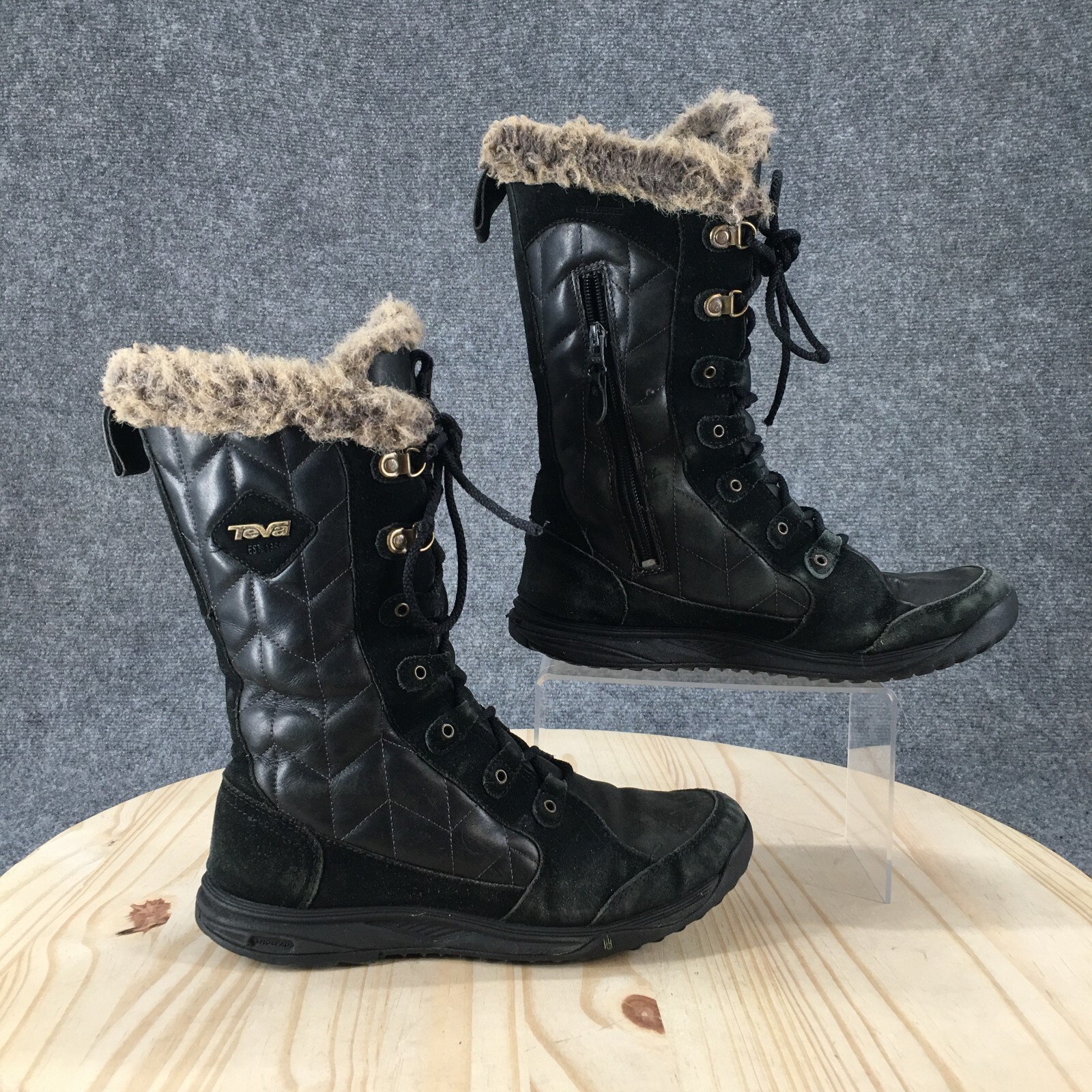 Teva Waterproof Winter Boots Womens Lenawee Black Leather