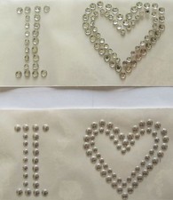 3-3/4" I Love,Heart Rhinestone/Rhinestud Iron On,Hot Fix Transfer Motif Patch