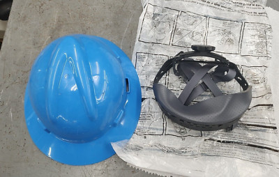 MSA Safety 475368 Full Brim Hard Hat, Type 1, Class E, Ratchet (4-Point), Blue