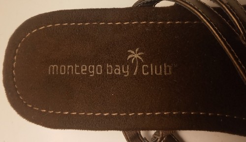 MONTEGO BAY CLUB Brown Flip Flop Thongs Flat T-Strap Sandals Shoes Womens Size 9 - Picture 3 of 6
