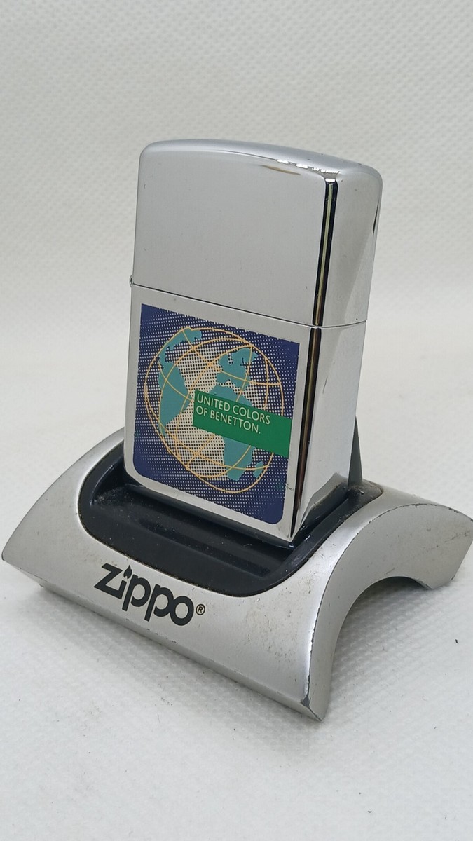 Vintage 1997 United Colors Of Benetton High Polish Chrome Zippo 