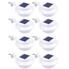 8Pack Waterproof Solar Powered LED Outdoor Gutter Lights with Brackets Garden US