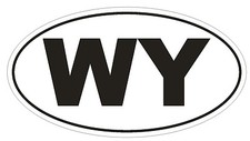 WY Wyoming EURO OVAL Bumper Sticker or Helmet Sticker D496 Laptop TABLET