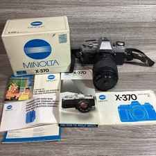 Minolta X-370 35mm SLR Camera w/ Zoom Lens Original Box Manuals Untested
