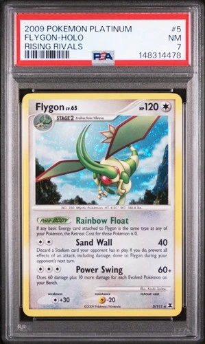 2009 POKEMON PLATINUM RISING RIVALS #5 FLYGON-HOLO PSA 7