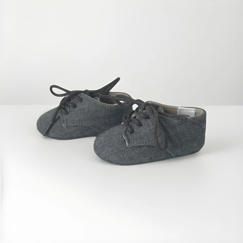 Zapato de vestir Janie and Jack gris espiga para niños talla 1/0-3 meses Foto 3 de 4