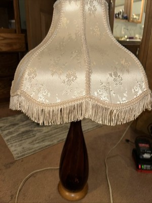 Mid Century Modern Amethyst Glass Table Lamp Blank Glass