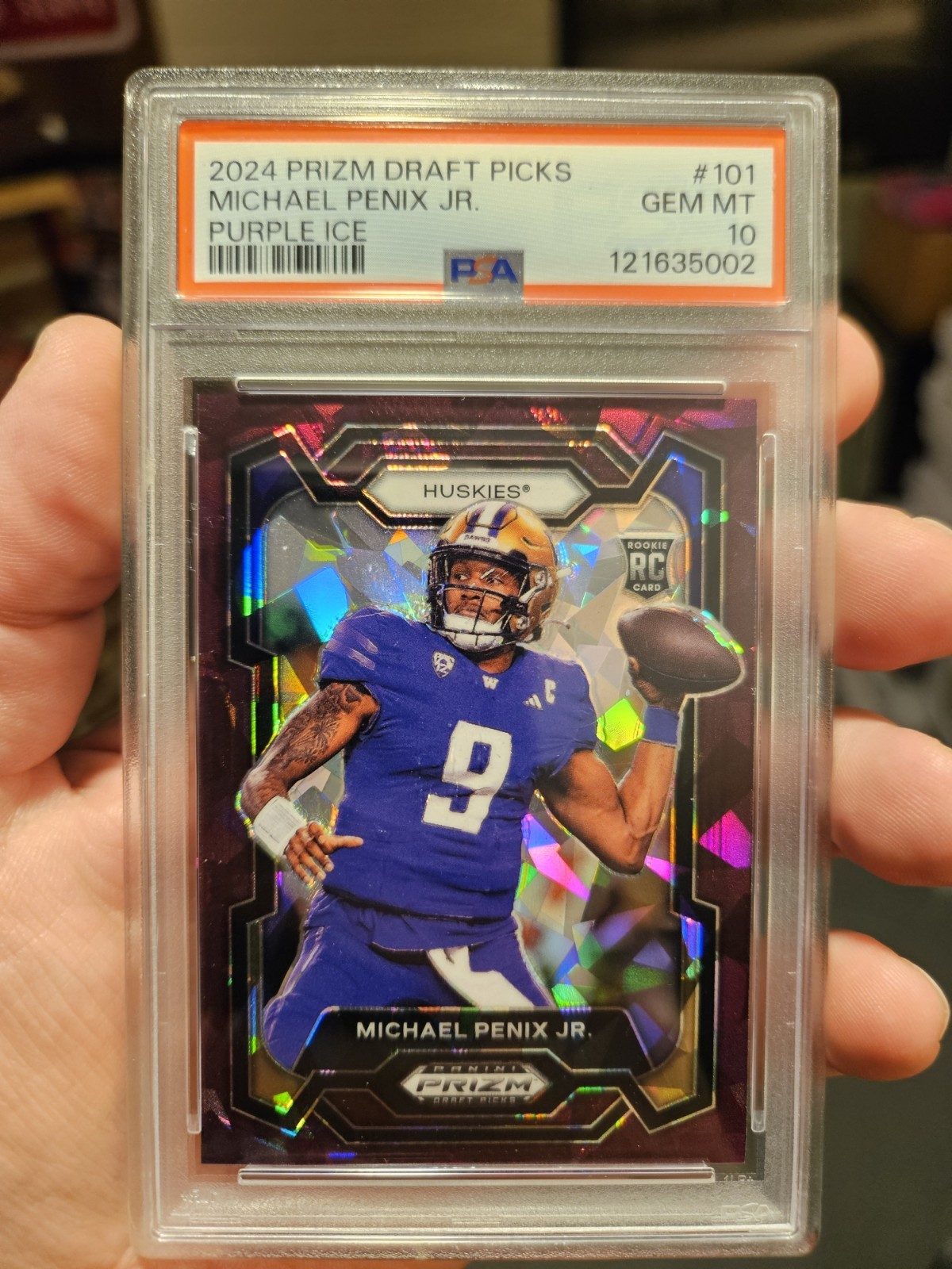 PSA 10 2024 Prizm Draft Michael Penix Jr PURPLE ICE ROOKIE /149🔥POP 8🔥RC SSP🔥