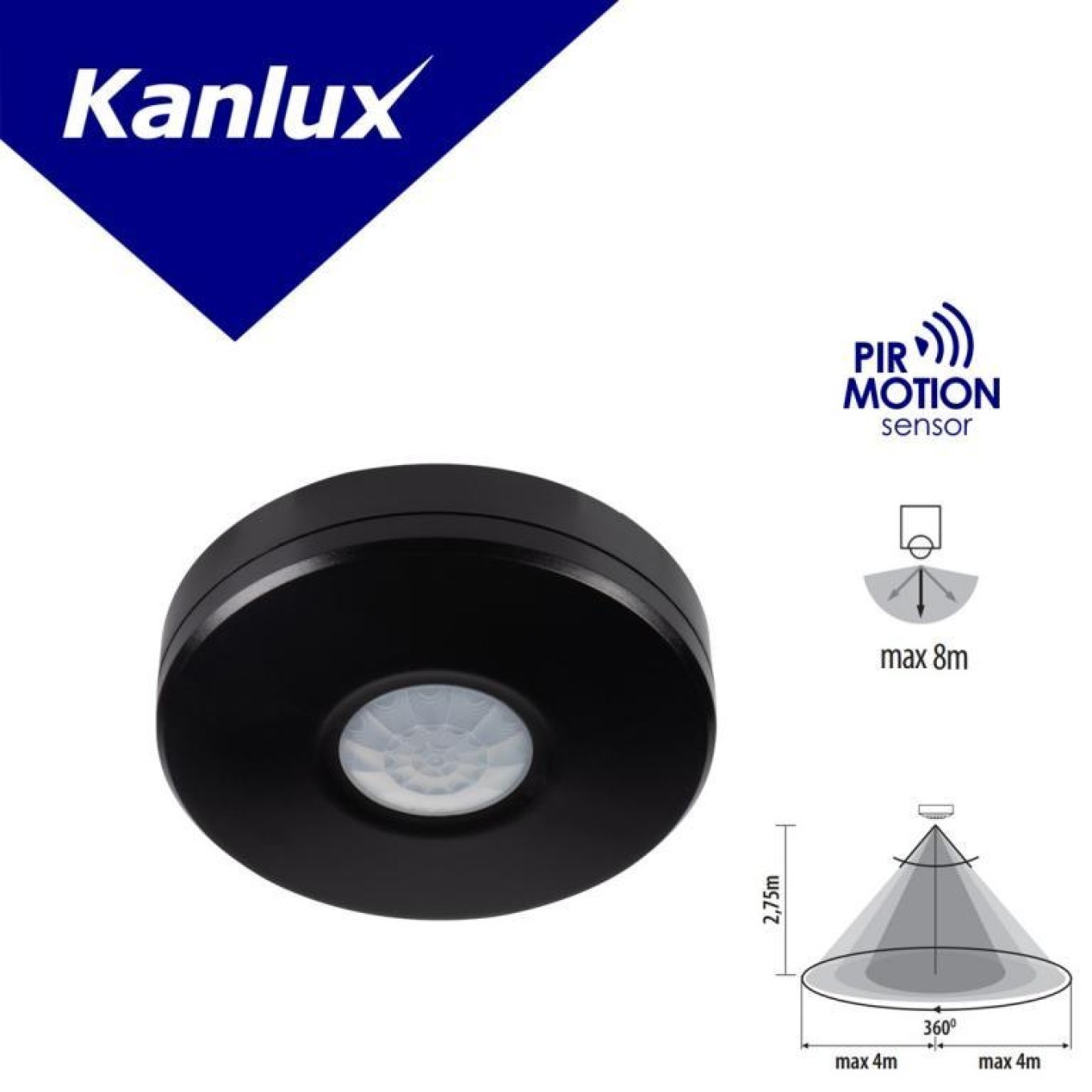 PIR MINI WT-B 2000VA Ø11 max 8m 360 pcs motion detector 37377