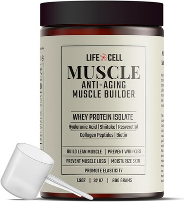 Whey Protein   Anti-Aging Muscle Builder with Shiitake Mushroom, Collagen & Hyal