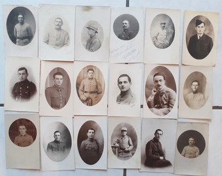LOT de 18 CARTES PHOTO PHOTOS "PORTRAITS FRANCE " GUERRE MILITAIRES