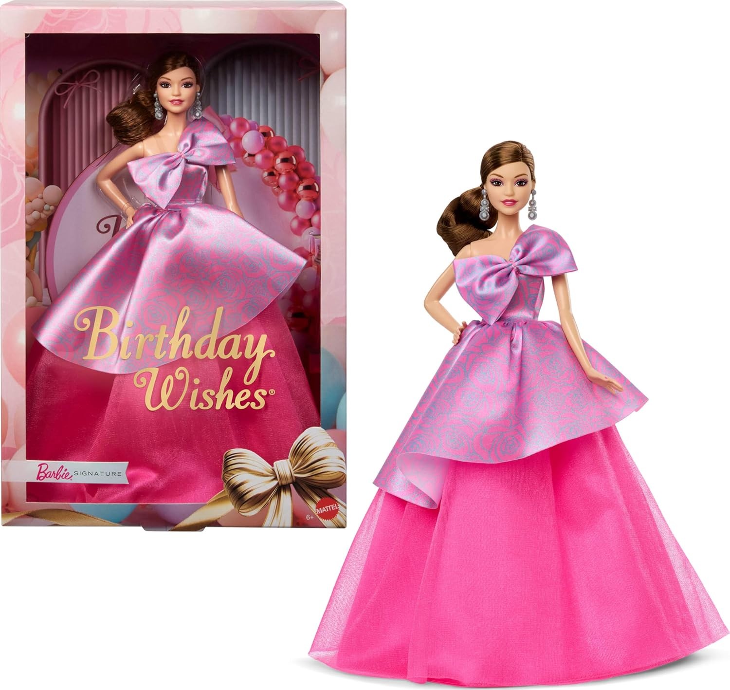 Barbie Signature Birthday Wishes Da Collezione in Abito Rosa Satinato - Giocolan
