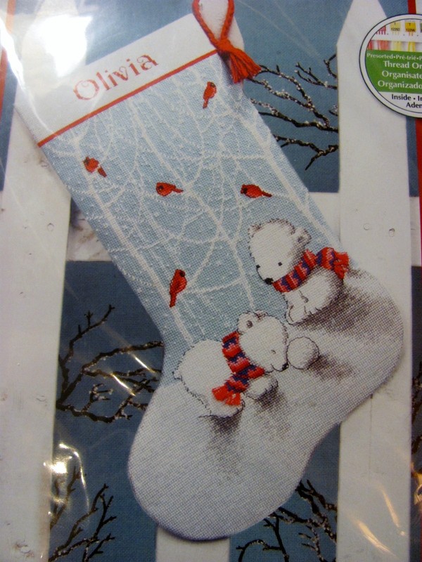 Cross Stitch Kit Dimensions SNOW BEARS STOCKING 70-08902 Steve Whitlow Cute