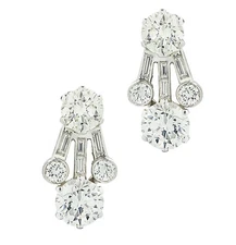 Harry Winston 4.65 Carat Diamond Clip-on Earrings in Platinum