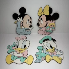 Vintage Disney Babies Mickey Minnie Daisy Donald Pressed Cardboard Nursery Decor