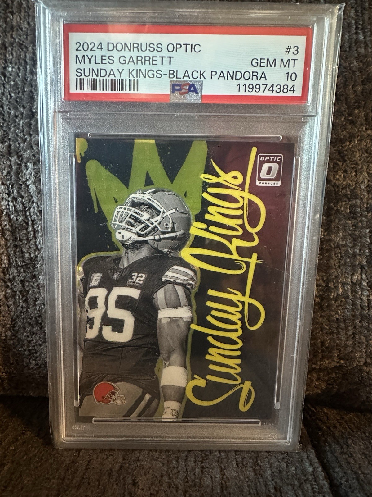 2024 Panini Donruss Optic - Sunday Kings Myles Garrett #3 Black Pandora Prizm/25