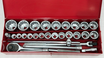 PROTO J55104A 3/4 IN DRIVE SOCKET SET 29 PC 12 POINT 7/8 TO 2-3/8 SAE ASME USA