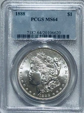 1888 P Morgan Silver Dollar PCGS MS64 Better Date Morgan