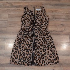 Ann Taylor LOFT Size 00 Cheetah Print Leopard Summer Fall Dress Cute