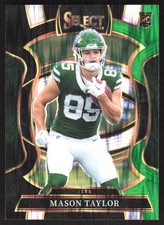 6580K 2025 Panini Select #76 Mason Taylor Black and Green Prizm Shock