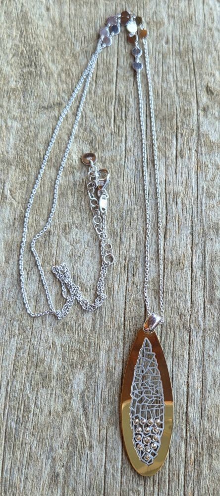 LISA ROBERTSON Sterling Silver 36" chain necklace with drop pendant - second product detail image