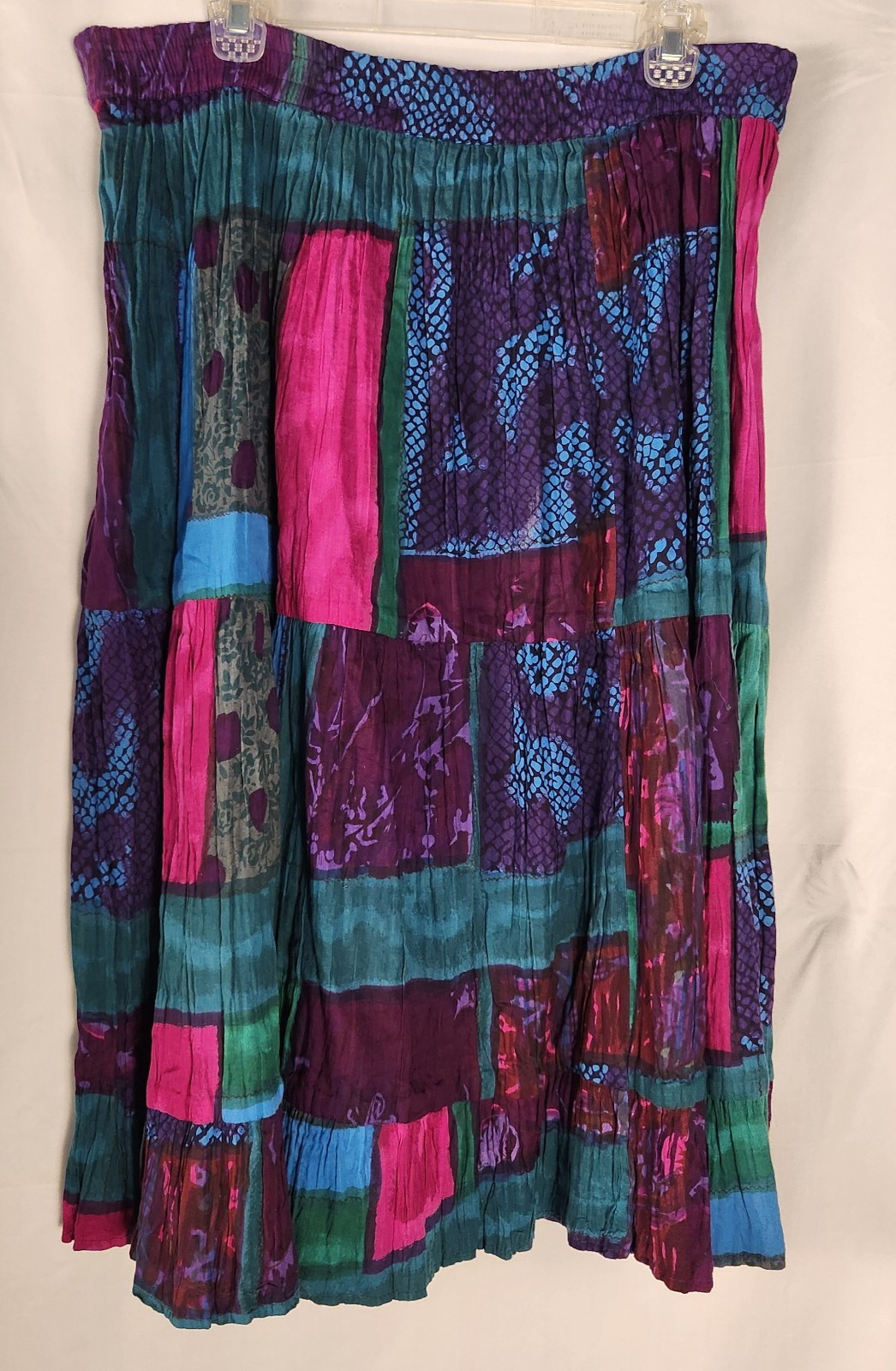 Colorful Patchwork Reversable Midi Crinkle/Brooms… - image 2