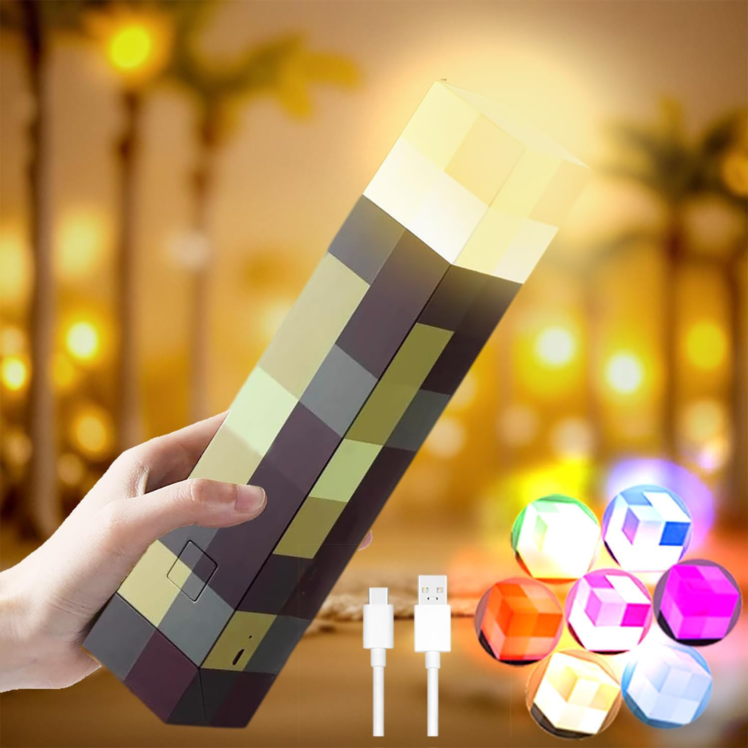 Luce Notturna LED Ricaricabile 7 Colori - Applique Moderna USB