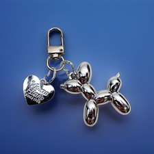 Poddle Dog Keychain Heart Keyrings Puppy Bag Tags Animal Keychains Backpack Clip