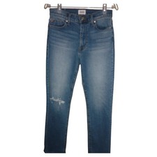 Hudson Blair High Rise Bootcut Crop Jeans Distressed Medium Wash Blue 26x28