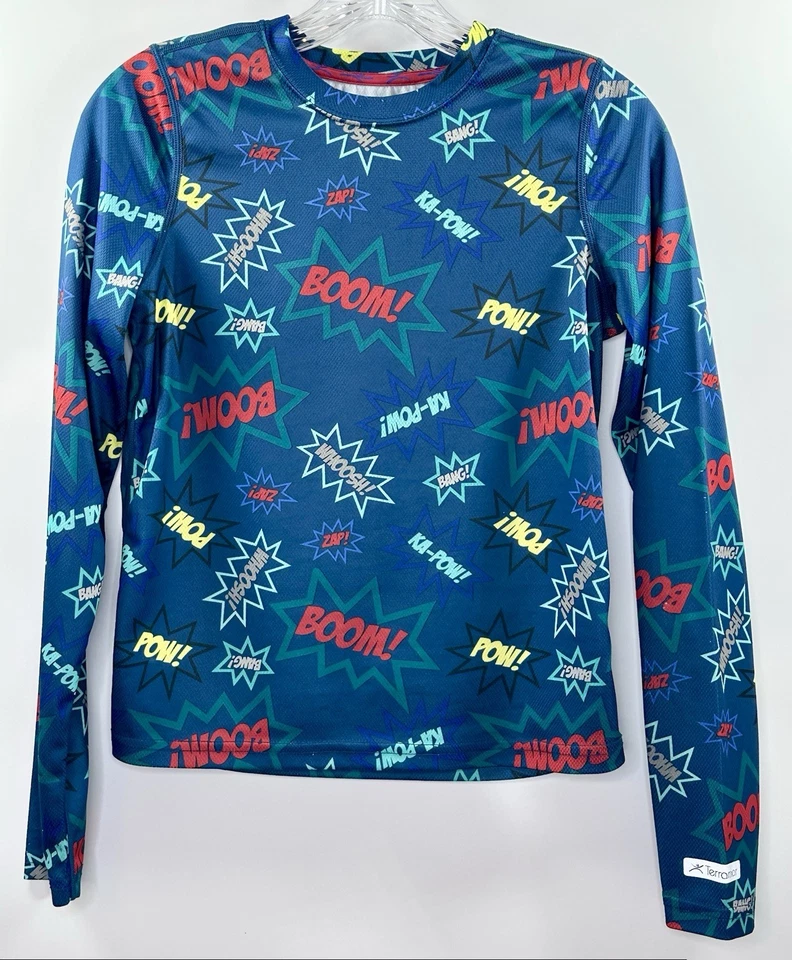 Terramar Base Layer 2 Pc Set Thermals Kids Boys Blue Comic Cartoon Size L 10/12 - Image 3 of 4