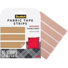 Permanent Fabric Tape Strips 0.75 x 4 Inch Machine Washable Hem Tape for DIY