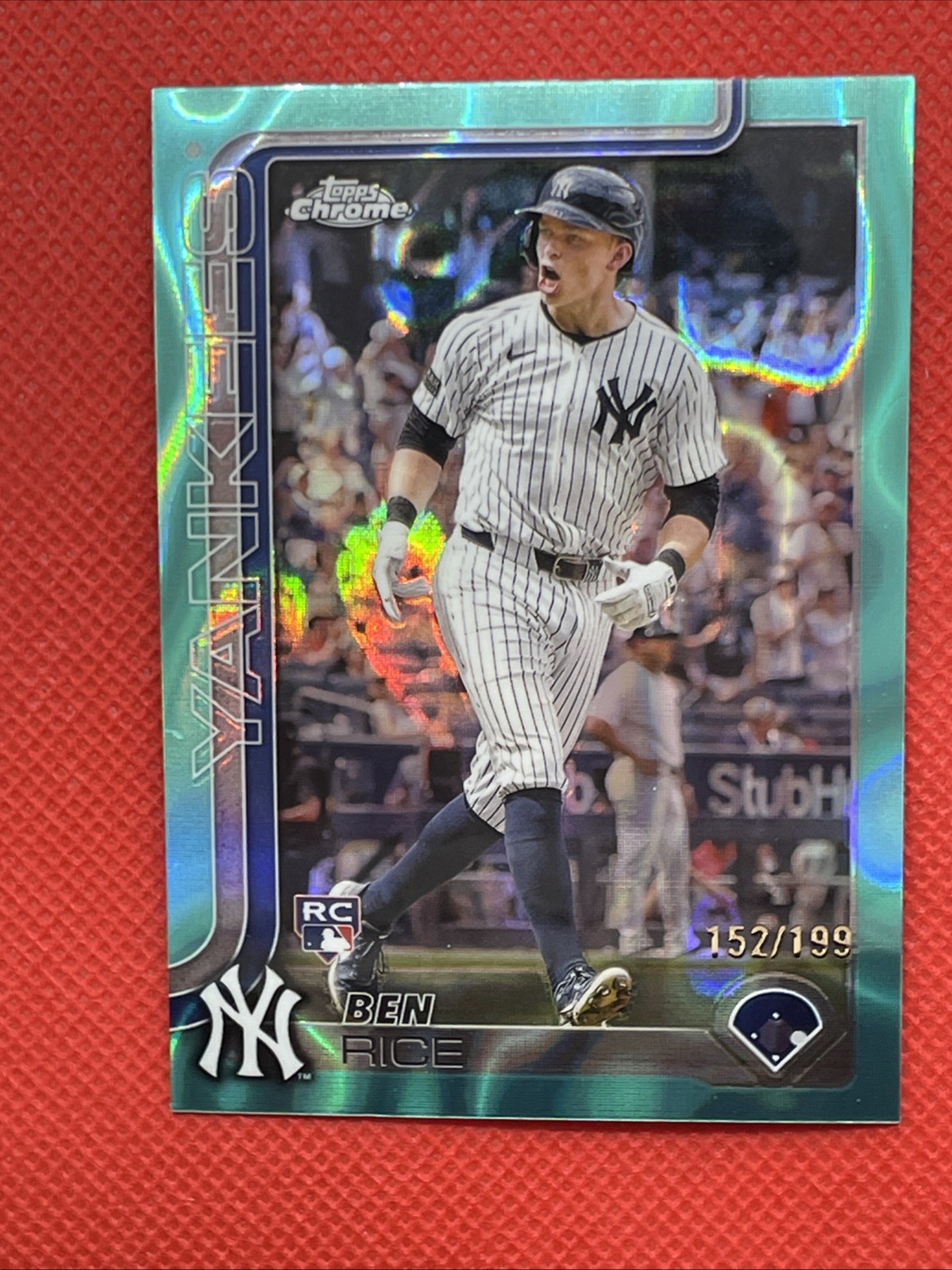 2025 Topps Chrome - Ben Rice #139 Aqua Lava  Refractor /199 (RC) YANKEES 