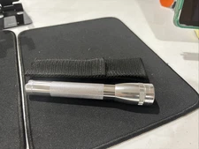 Mag-Lite Mini Bulb Silver Flashlight AA Battery (Open Box) + Belt Case