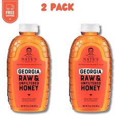 Pack of 2- Nature Nate's Georgia Honey: 100 Pure, Raw and Unfiltered Honey