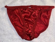 Vtg Joe Boxer Satin String Bikini Panties SZ 7 Large Extreme High Gloss NWOT
