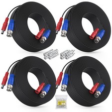 ANNKE 4 Pack 30M/100ft All-in-One Video Power Cables, BNC 100 feet, Black
