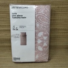 Ikea JATTEVALLMO Twin Duvet Cover and Pillowcase Pink/White Sealed New