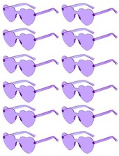 12/20/24 Pairs Heart Sunglasses for Women Men, Trendy Heart Shaped 12-purple