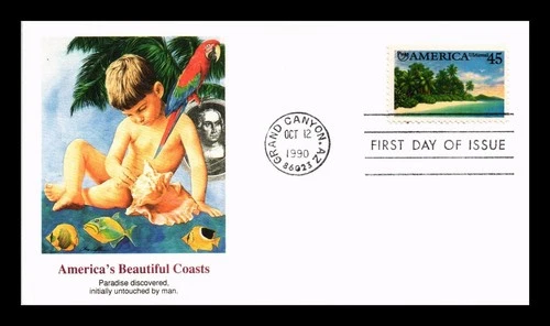DR JIM STAMPS US COVER PUAS AMERICA TROPICAL COAST AIR MAIL FDC FLEETWOOD