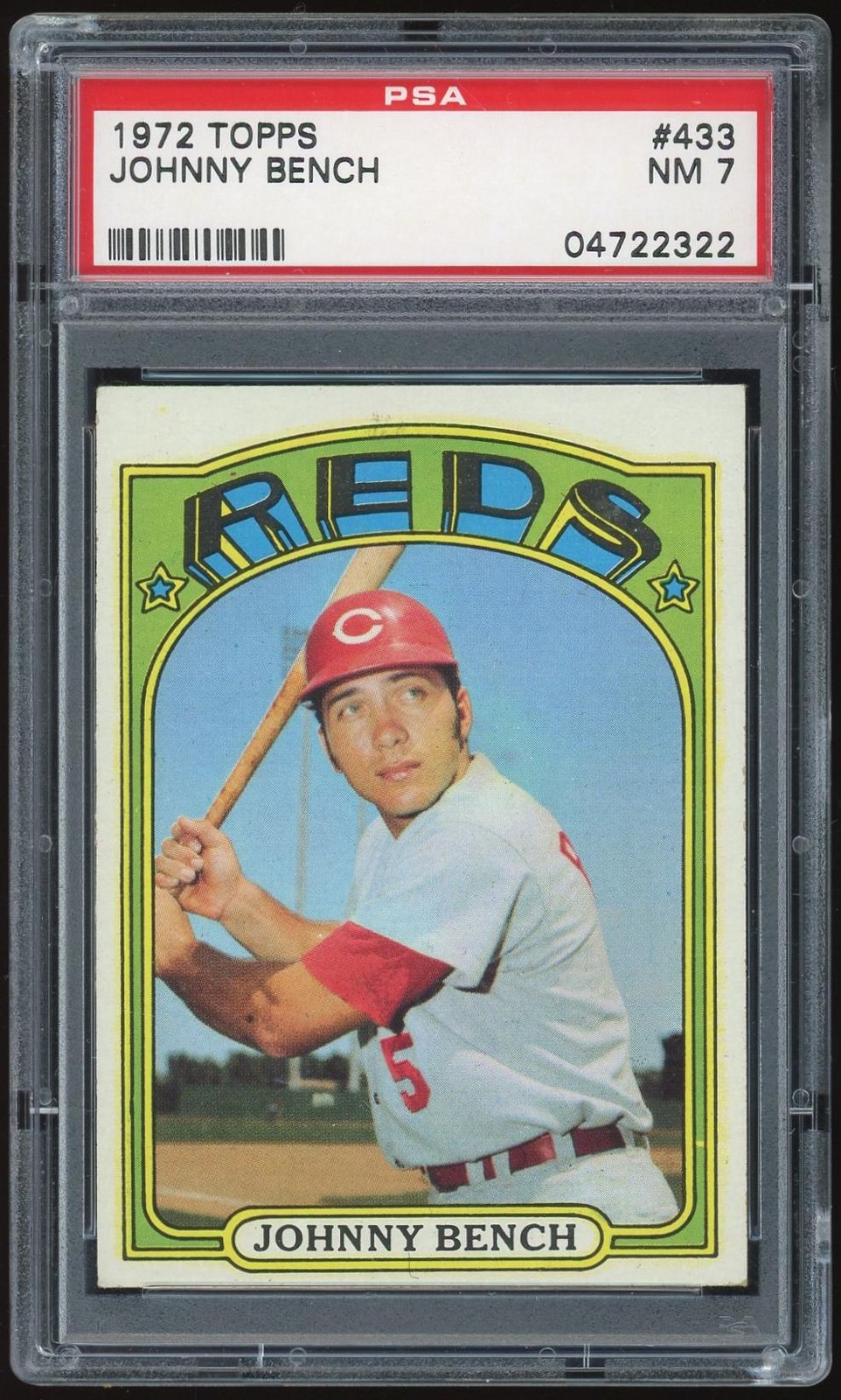 1972 Topps #433 Johnny Bench PSA 7 *2322