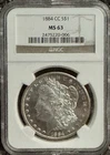 1884-CC United States Morgan Silver Dollar, NGC MS 63