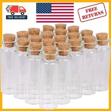 Elegant 24 Sets of 15ml Mini Glass Bottles with Cork Stoppers for DIY Crafts