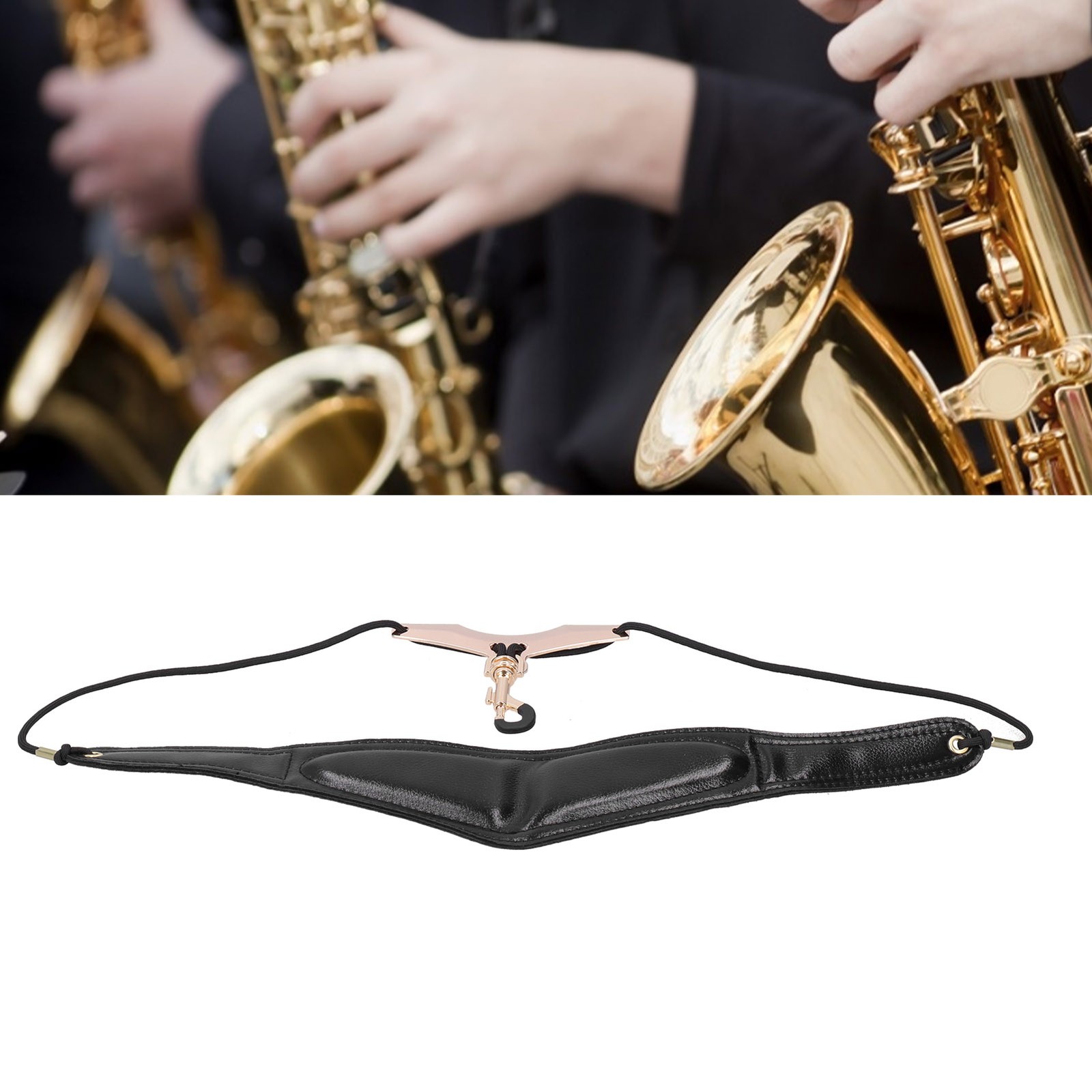 Saxophone Neck Strap Sax PU Leather Sax Shoulder Harness Strap For Soprano T CUT