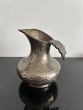 Vintage Silver & Copper Pitcher with Stone Inlay Alfredo Villasana, Taxco Mexico