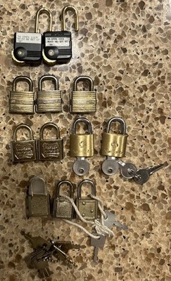 Vintage 12 Padlocks with Keys Working    