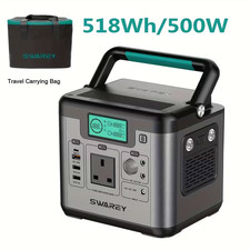 Swarey S500 - Portable Power Station 500W 518Wh, PD 65W USB-C Port Generator UK