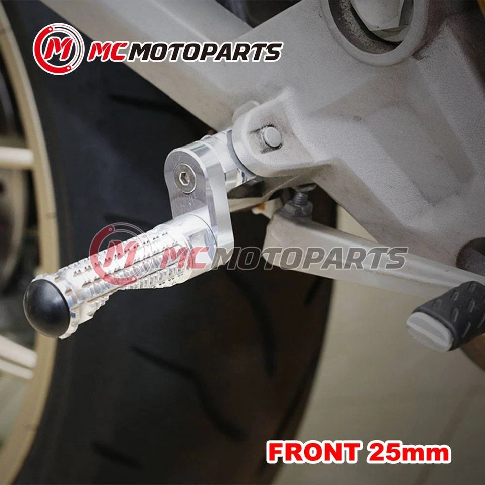 For Buell 1125R All Year MPRO 25mm Extended SILVER Front Foot Pegs — 第 4/4 张图片