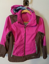 LL Bean Kids' Waterproof Jacket size Medium 10 Pink excellent condition