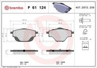 Brembo Bremsbelagsatz Scheibenbremse Prime P 61 124 FüR Picasso C4 CitroËN SW DS