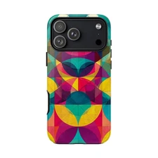 Phone Ink - Case for iPhone/Galaxy/Pixel - Teal Pink Artwork Pattern